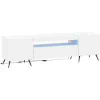 vidaXL LED tv-meubel Wit Bewerkt hout