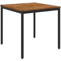 vidaXL Tuin Eettafel Naturel en Zwart 80 x 80,5 x 75 cm