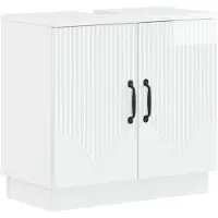 vidaXL Wastafel kabinet voor de badkamer HOORN Hoogglans Wit