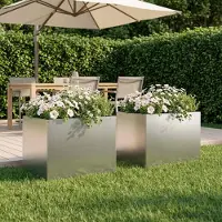 vidaXL Plantenbak 2 st zilver 40 x 30 x 30 cm Gegalvaniseerd staal