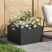vidaXL Plantenbak Zwart 40 x 40 x 30 cm Koudgewalst staal