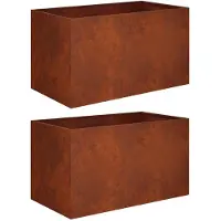 vidaXL Plantenbak 2 st Roestkleurig 100 x 50 x 50 cm weervast staal