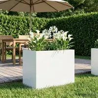 vidaXL Plantenbak Wit 60 x 40 x 50 cm Koudgewalst staal