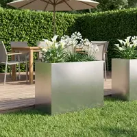 vidaXL Plantenbak zilver 60 x 30 x 50 cm Roestvrij staal