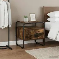 vidaXL Nachtkastje Gerookt eiken Bewerkt hout