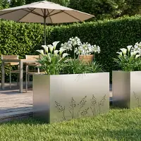 vidaXL Plantenbak zilver 80 x 20 x 49 cm Roestvrij staal