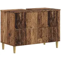 vidaXL Wastafel kabinet voor de badkamer DELFT Oud hout