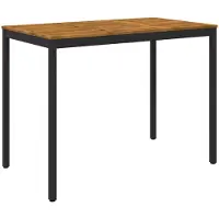 vidaXL Tuin Bar Tafel Naturel en Zwart 141 x 80,5 x 105 cm