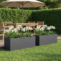 vidaXL Plantenbak 2 st Antraciet 80 x 30 x 30 cm Koudgewalst staal