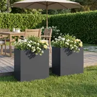 vidaXL Plantenbak 2 st Antraciet 50 x 30 x 40 cm Koudgewalst staal