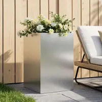 vidaXL Plantenbak zilver 40 x 40 x 75 cm Gegalvaniseerd staal