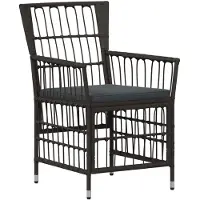 vidaXL Tuinstoelen 4 st Zwart PE rattan, Staal en Polyester Stof