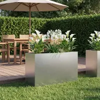 vidaXL Plantenbak zilver 80 x 30 x 40 cm Gegalvaniseerd staal
