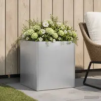 vidaXL Plantenbak zilver 45 x 45 x 45 cm Gegalvaniseerd staal