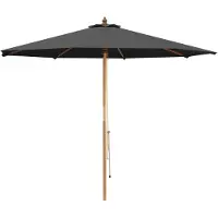 vidaXL Tuinparasol Ø 300 x 248 cm massief eucalyptushout Antraciet