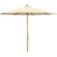 vidaXL Tuinparasol Ø 300 x 248 cm massief eucalyptushout Crèmewit