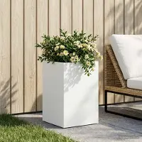 vidaXL Plantenbak Wit 30 x 30 x 40 cm Koudgewalst staal