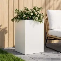 vidaXL Plantenbak Wit 40 x 40 x 75 cm Koudgewalst staal