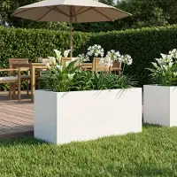 vidaXL Plantenbak Wit 80 x 40 x 40 cm Koudgewalst staal
