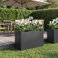 vidaXL Plantenbak Zwart 80 x 40 x 50 cm Koudgewalst staal