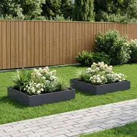 vidaXL Plantenbak 2 st Antraciet 100 x 100 x 20 cm Koudgewalst staal