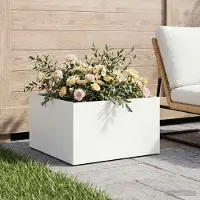 vidaXL Plantenbak Wit 60 x 60 x 30 cm Koudgewalst staal