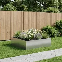 vidaXL Plantenbak zilver 100 x 100 x 30 cm Gegalvaniseerd staal