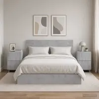 vidaXL Nachtkastje 2 st Betongrijs 33,5 x 34,5 x 50 cm Bewerkt hout