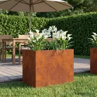 vidaXL Plantenbak Roestkleurig 50 x 40 x 50 cm weervast staal