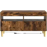 vidaXL LED-TV-kast, rook eikenhout, houtvezel