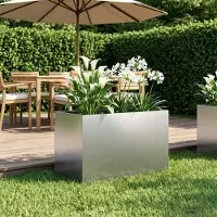 vidaXL Plantenbak zilver 50 x 40 x 40 cm Roestvrij staal