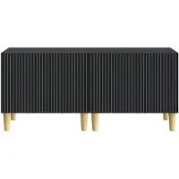 vidaXL - Tv-meubel - Zwart - Bewerkt - hout