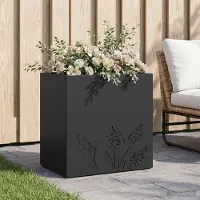vidaXL Plantenbak Zwart 50 x 30 x 49 cm Koudgewalst staal