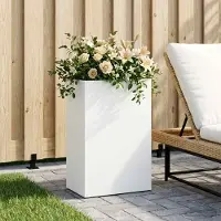 vidaXL Plantenbak Wit 40 x 30 x 75 cm Koudgewalst staal