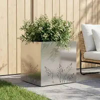vidaXL Plantenbak zilver 50 x 50 x 49 cm Roestvrij staal