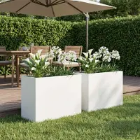vidaXL Plantenbak 2 st Wit 60 x 30 x 50 cm Koudgewalst staal