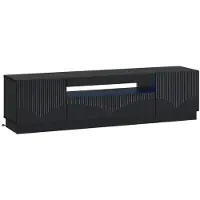 vidaXL LED tv-meubel Zwart Bewerkt hout