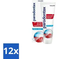 Parodontax 12 x - Tandpasta - Active Repair Tandvlees - Fresh Mint - 75 ml - Tandvlees Herstellen - Bloedend Tandvlees - Gezwollen Tandvlees - Tandplak Verwijderen - Frisse Adem