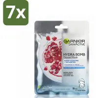Garnier - SkinActive - Hydra Bomb Sheet Mask - Granaatappel - Gezichtsmasker - 1 Gezichtsreinigingsmiddel - Bulkverpakking - 7 stuks