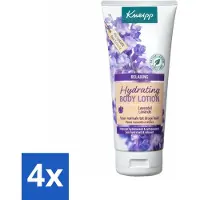 Kneipp 4 x - Body lotion - Relaxing - Lavendel - Bloemige geur - 200 ml - Lichaamslotion - Ontspannende Lotion - Lavendel - Hydraterende Lotion - Huidverzorging
