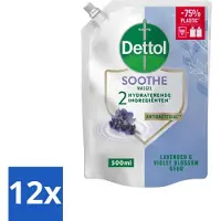 Dettol 12 x - Handzeep Navulling - Soothe - Lavendel & Vioolbloesem - 500 ml - Handzeep Navulling - Lavendel - Vioolbloesem - Antibacterieel - Hydraterend