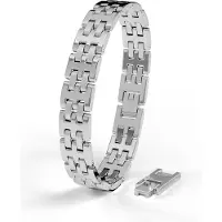 SERASAR | Premium roestvrijstalen armband voor heren [Intense] | 316L chirurgisch staal | Waterdicht | Veilige sluiting | Zilverkleurig, 23 cm | Inclusief sieradendoosje