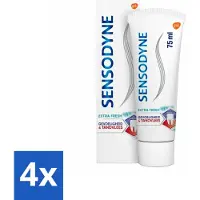 Sensodyne 4 x - Tandpasta - Gevoeligheid & Tandvlees - Extra Fresh - 75 ml - Tandpasta Gevoelige Tanden - Tandvleesproblemen - Tandplak - Gevoelige Tanden - Tandvleesverzorging