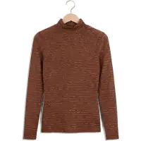 NUKUS Dames Tops & T-shirts Gracie Top Stripe - Bruin - Maat XXL