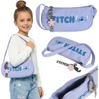 Disney Stitch Kleine baguette schoudertas, tas met rits, voor jongeren 24x11x4 cm