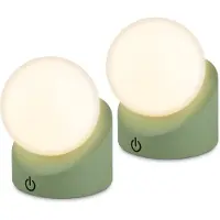 Briloner Sora - Set van 2 Tafellampen oplaadbaar - warm wit licht - dimbaar - voor binnen en buiten - 10 x 8 x 9 cm - groen