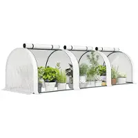Outsunny Mini Kas-Staal, PE-295L x 100B x 80H cm-Wit