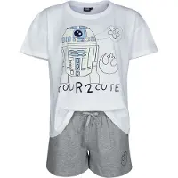 Star Wars - Disney Pyjama - You R2 - D2 Cute - S tot XXL - voor Vrouwen - wit-grijs | Maat XL