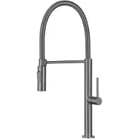 Pure.Sink Luxion Gun metal keukenkraan profi met flexibele uitloop en 2 straalsoorten PLXFLEX-61