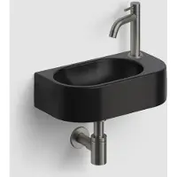 Clou Inbe 7 fonteinset zwart mat rechts geborsteld gunmetal PVD